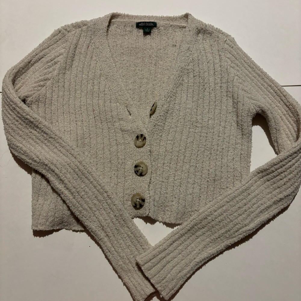 cream cropped cardigan from wild fable